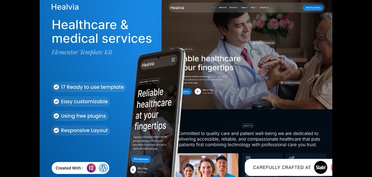 Item cover for download Healvia - Healthcare & Medical Services Elementor Template Kit