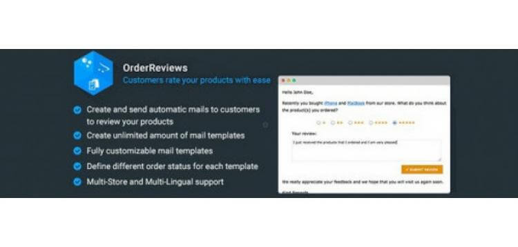 Item cover for download OrderReviews - Email Clients to Rate and Review Products