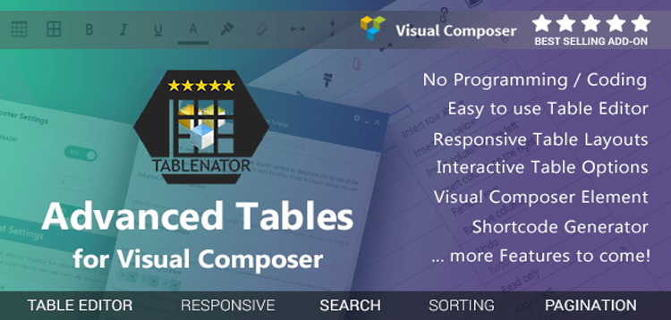 Item cover for download Tablenator - Advanced Tables for Visual Composer