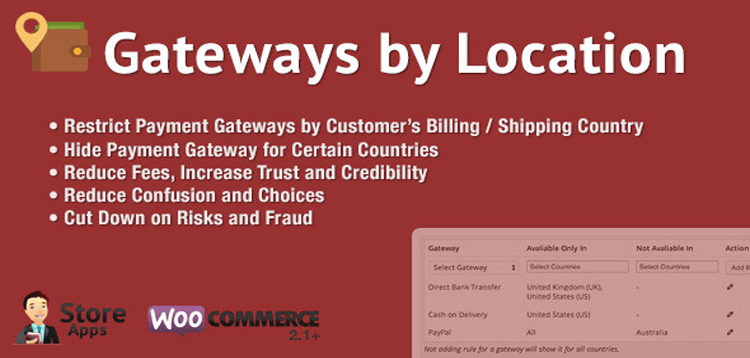 Item cover for download WooCommerce Gateways by Location