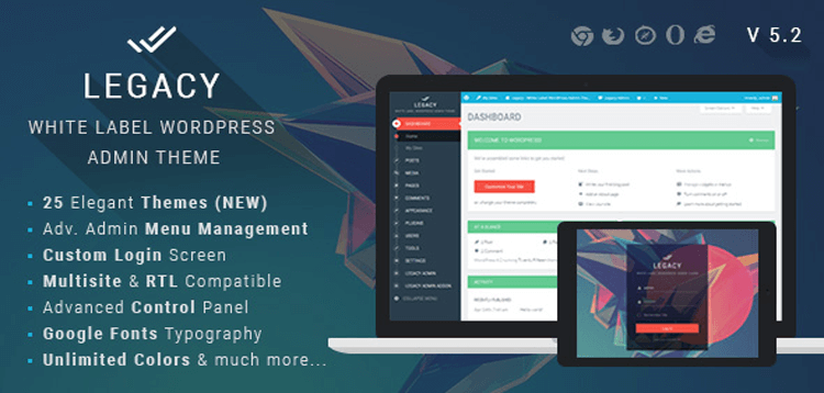 Item cover for download Legacy - White label WordPress Admin Theme