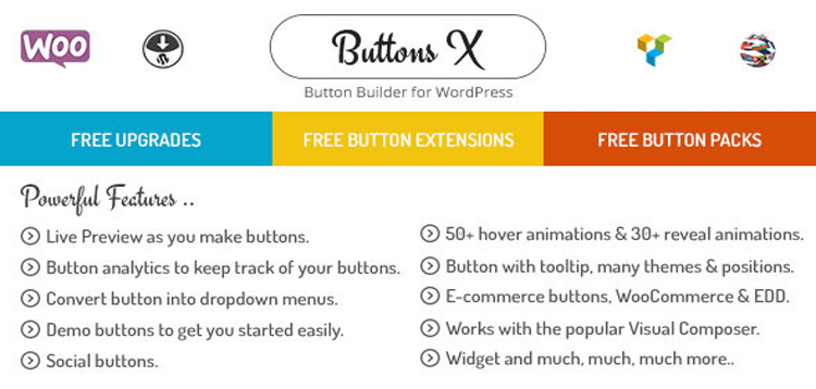 Item cover for download Buttons X - Powerful Button Builder for WordPress
