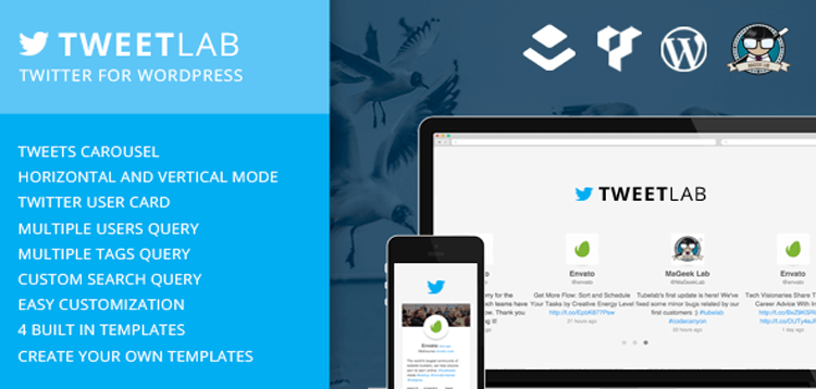 Item cover for download Tweetlab - Twitter slider  Usercard for WordPress