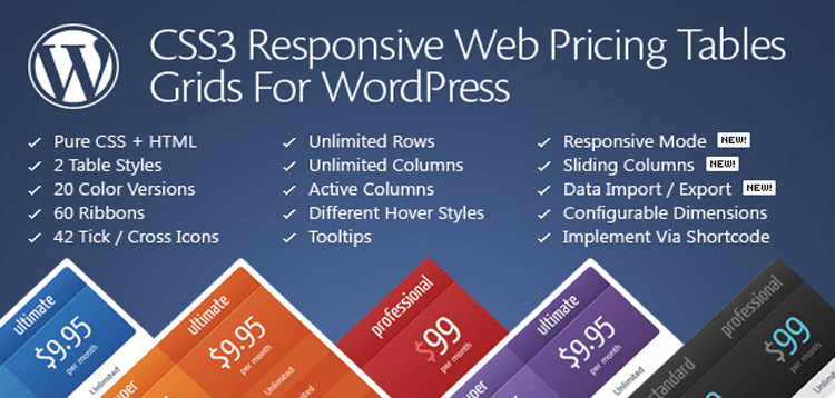 Item cover for download CSS3 Responsive WordPress Compare Pricing Tables