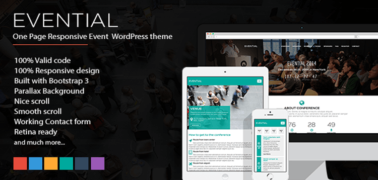 Item cover for download Evential - One Page Responsive Event WordPress Theme