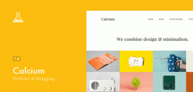 Item cover for download Calcium - Minimalist Portfolio  Blogging Theme