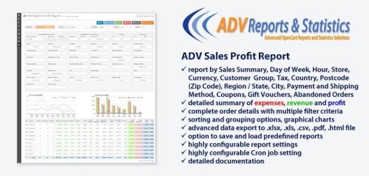 Item cover for download ADV Sales  Profit Report OpenCart