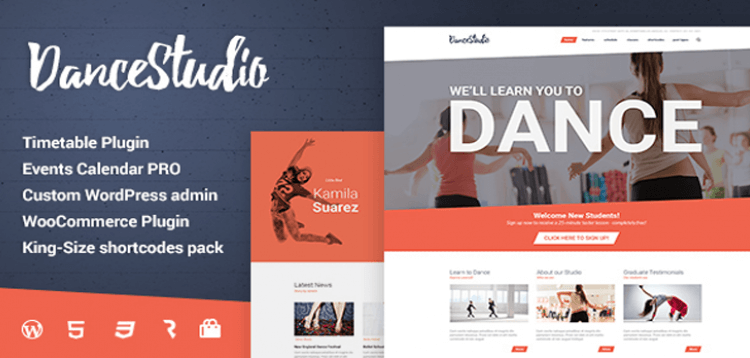 Item cover for download Dance Studio - WordPress Theme for Dancing Schools  Clubs