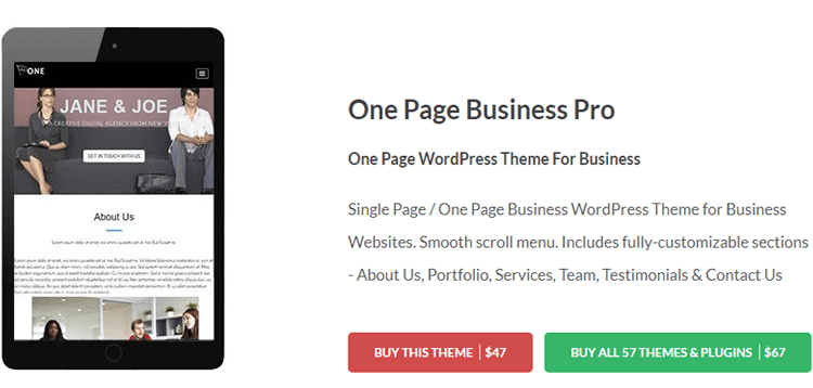 Item cover for download CyberChimps One Page Business Pro WordPress Theme
