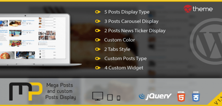 Item cover for download Mega Posts and Custom Posts Display WP Plugin