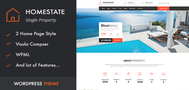 Item cover for download HOME STATE - Single Property Real Estate WordPress Theme