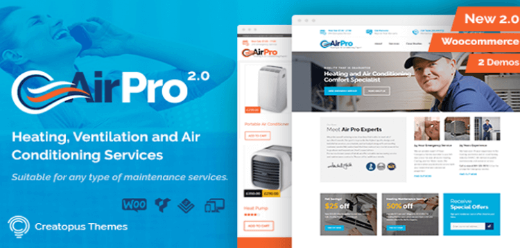 Item cover for download AirPro - Heating and Air conditioning WordPress Theme for Maintenance Services