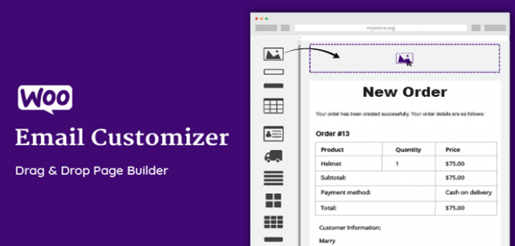 Item cover for download WooCommerce Email Customizer with Drag and Drop Email Builder 