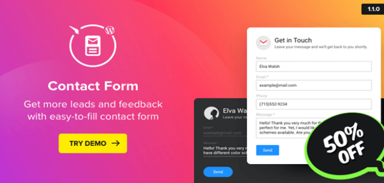 Item cover for download WP Contact Us Form - WordPress Contact Form Plugin