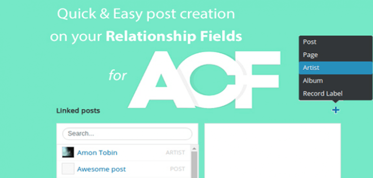 Item cover for download Quick and easy Post creation for ACF Relationship Fields PRO