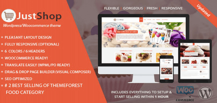 Item cover for download Cake Bakery WordPress Theme - Justshop