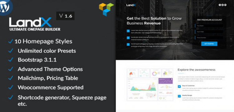 Item cover for download LandX - Multipurpose Wordpress Landing Page