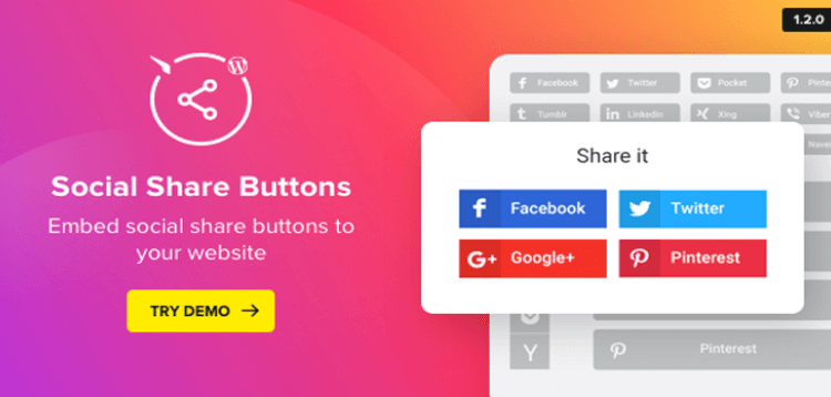 Item cover for download Social Media Share Buttons for WordPress