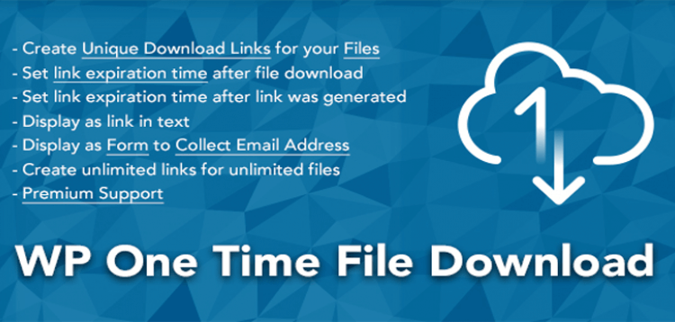 Item cover for download WP One Time File Download - Unique Link Generator WordPress Plugin