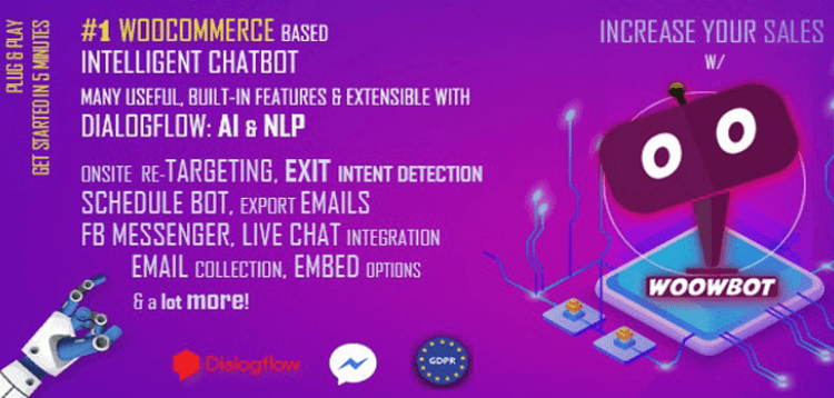 Item cover for download ChatBot for WooCommerce - Retargeting, Exit Intent, Abandoned Cart, Facebook Live Chat - WoowBot