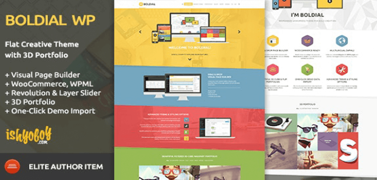 Item cover for download Boldial WP - Flat Creative Theme with 3D Portfolio