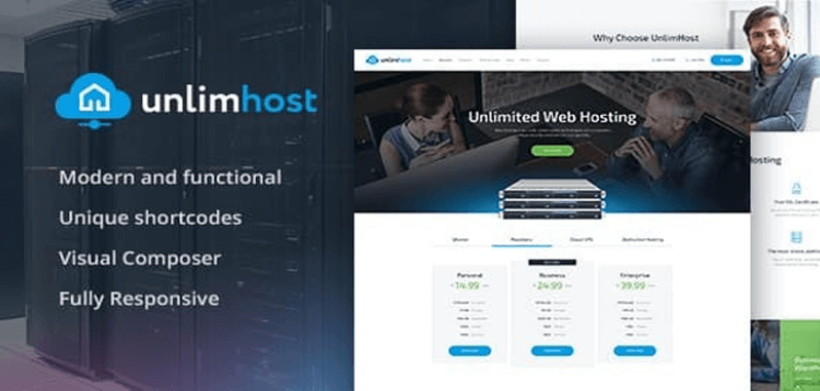 Item cover for download UnlimHost - Web Hosting  Internet Technology WordPress Theme
