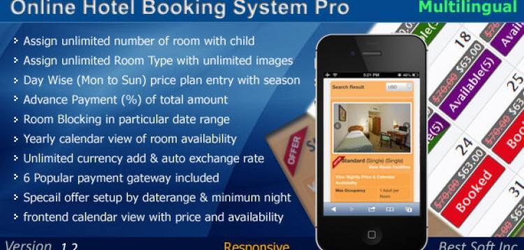Item cover for download Online Hotel Booking System Pro