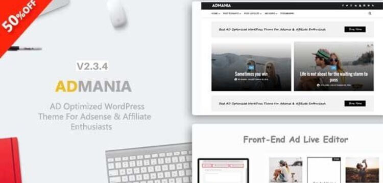 Item cover for download ADMANIA – AD OPTIMIZED WORDPRESS THEME