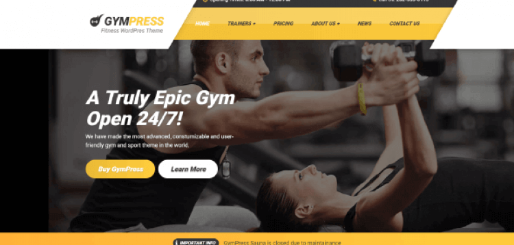 Item cover for download GYMPRESS – WORDPRESS THEME FOR LOCAL GYM, FITNESS OR PERSONAL TRAINER