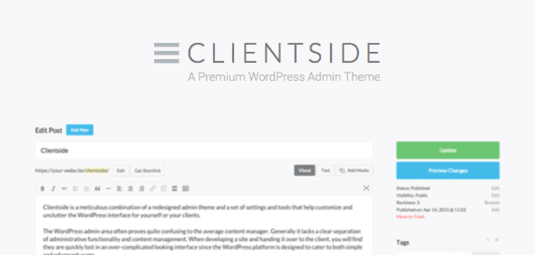 Item cover for download CLIENTSIDE – WORDPRESS ADMIN THEME
