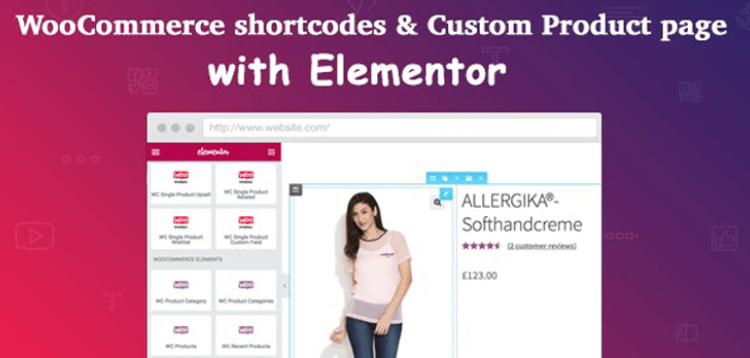 Item cover for download WooCommerce shortcodes  Custom Product page with Elementor