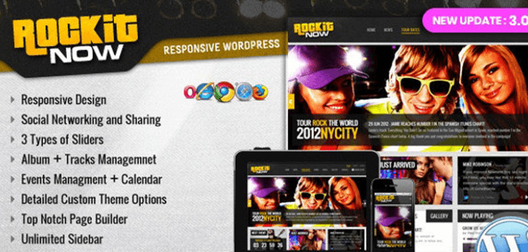 Item cover for download Rockit Now - Music Band WordPress Theme