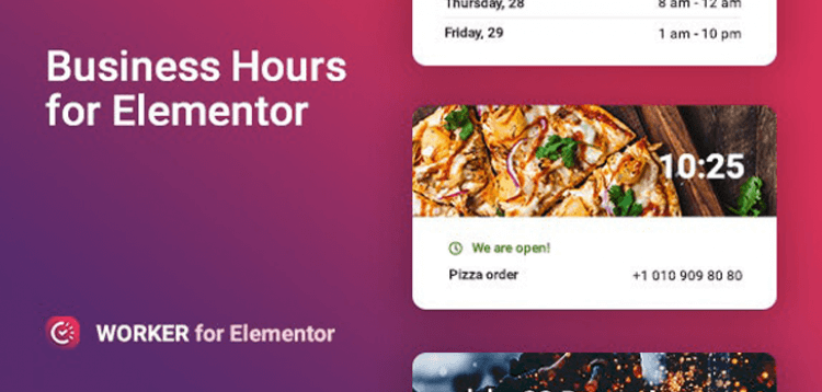 Item cover for download Business hours widget for Elementor – Worker