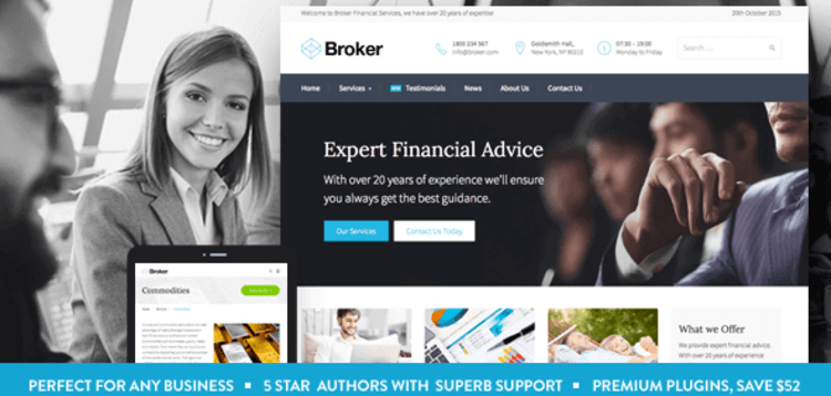 Item cover for download BROKER – BUSINESS AND FINANCE WORDPRESS THEME