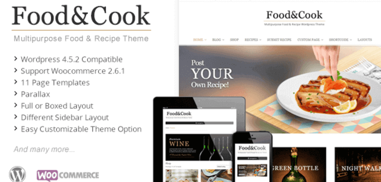 Item cover for download FOOD  COOK – MULTIPURPOSE FOOD RECIPE WP THEME