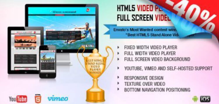 Item cover for download HTML5 VIDEO PLAYER  FULLSCREEN VIDEO BACKGROUND