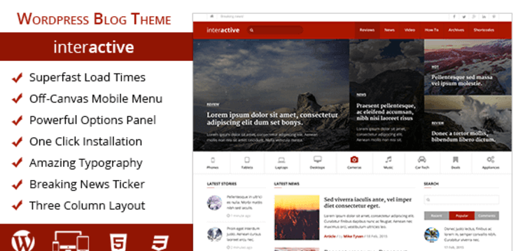 Item cover for download INTERACTIVE – HIGHLY PROFESSIONAL BLOG WORDPRESS THEME