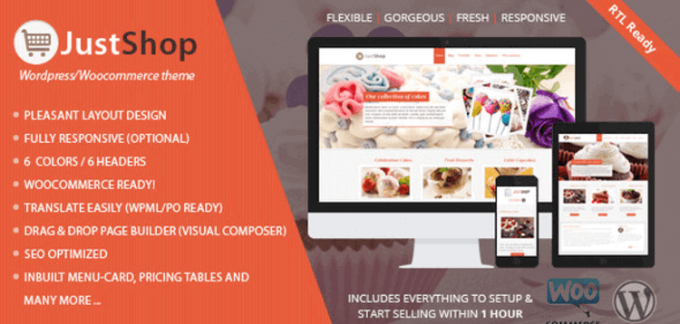Item cover for download Justshoppe - Elementor Cake, Bakery &amp; Food WordPress