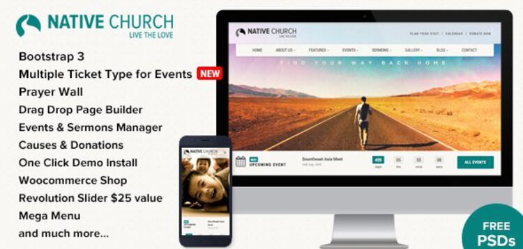 Item cover for download NATIVECHURCH - MULTI PURPOSE WORDPRESS THEME