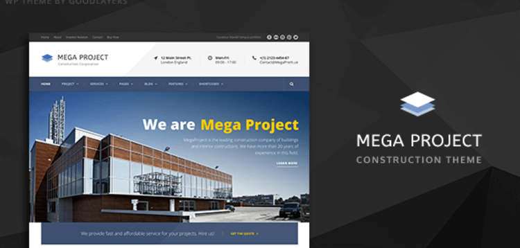 Item cover for download Mega Project - Construction WordPress Theme For Construction Company