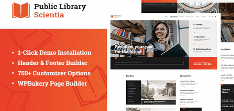 Item cover for download Scientia | Public Library  Book Store Education WordPress Theme