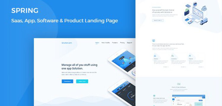 Item cover for download SPRING – SOFTWARE AND APP LANDING WORDPRESS THEME