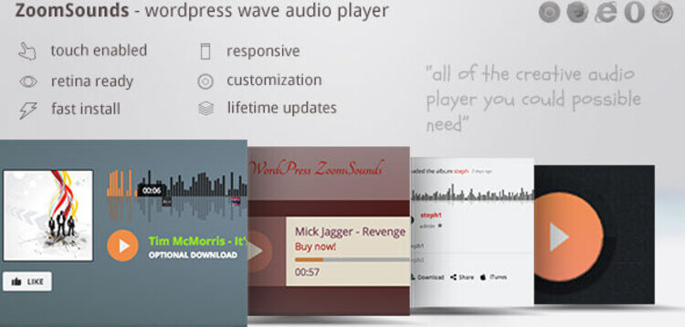 Item cover for download ZoomSounds - WordPress Wave Audio Player with Playlist