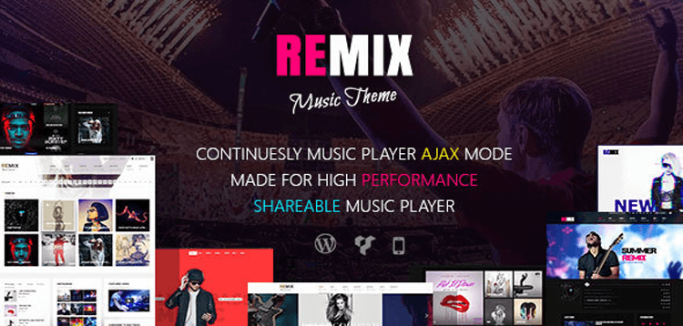 Item cover for download Remix - Professional Music and Musician Ajax WP Theme