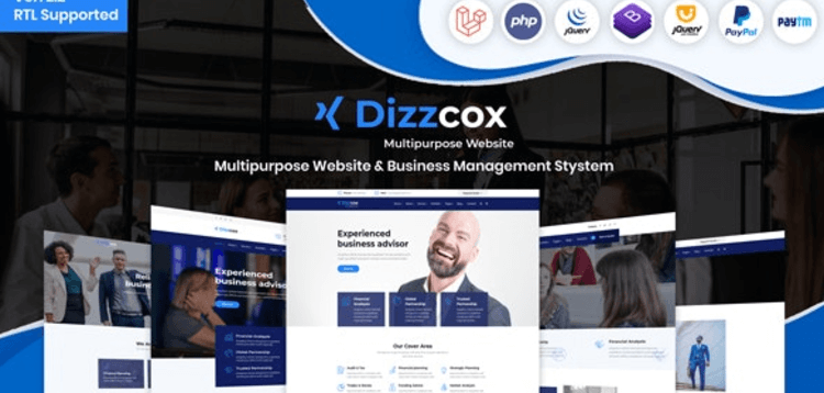 Item cover for download Dizzcox - Multipurpose Website  Business Management System CMS