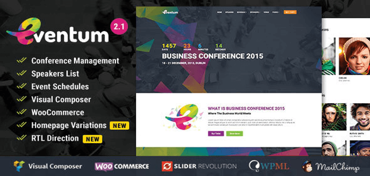 Item cover for download Eventum - Conference  Event WordPress Theme