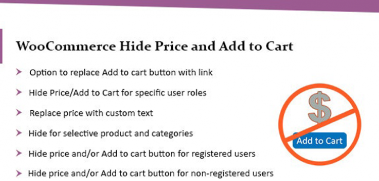 Item cover for download WooCommerce Hide Price & Add to Cart Button Plugin - Lite