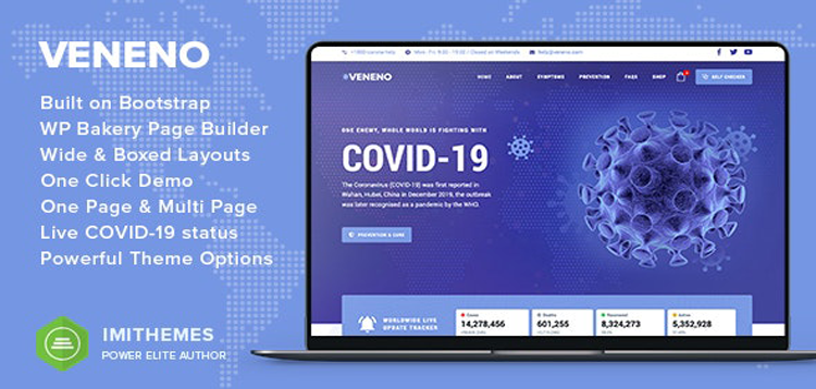 Item cover for download Veneno - Coronavirus Information WordPress Theme