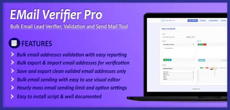Item cover for download Email Verifier Pro - Bulk Email Addresses Validation, Mail Sender & Email Lead Management Tool