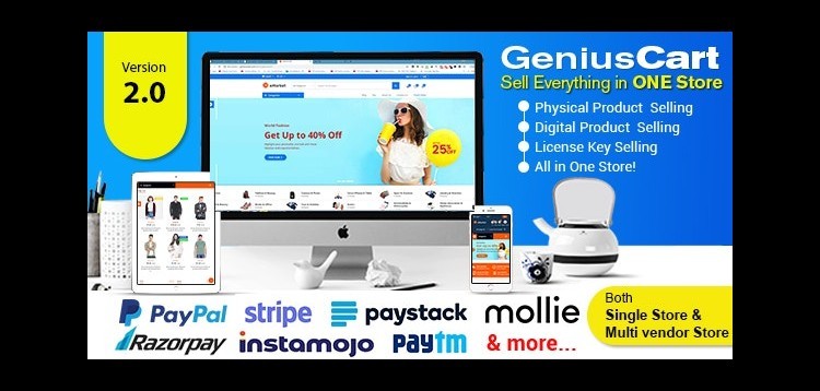 Item cover for download GeniusCart – Single or Multivendor Ecommerce System with Physical and Digital Product Marketplace